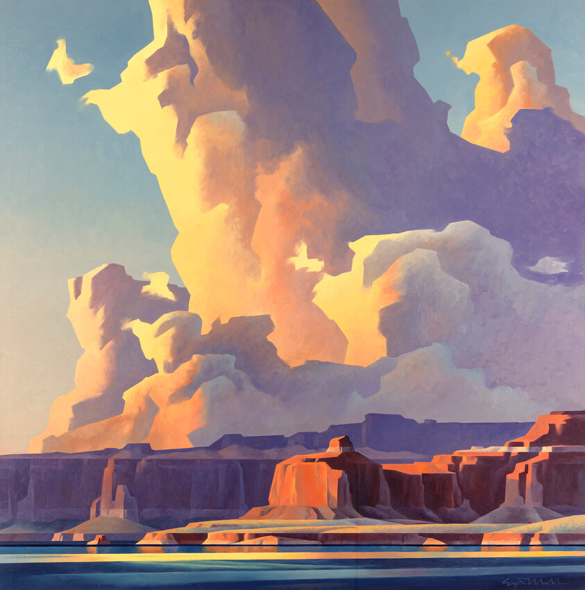 Ed Mell’s “Towering Clouds/Lake Powell,” from 1990, as oil on canvas, will be on display in the new the Ballinger Wing. Courtesy of The Stéphane Janssen Art Foundation. Edmund Paul Mell Jr Trust.